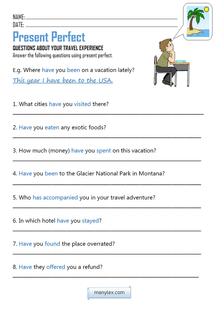 Present Perfect: Indefinite Past Lesson Plan